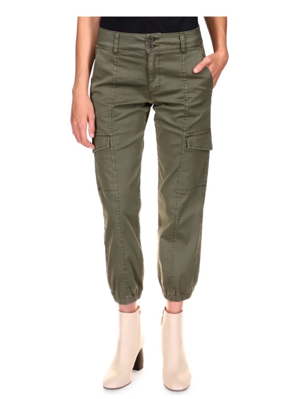 Sanctuary Cotton Cargo Joggers Utility Pants Green